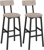 Bar Stools, Set of 2 round Bar Chairs, 24.4 Inches Bar Stools with Back, Breakfa