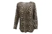 FIL Women's Leopard Print Knitted Top - Black [Size: S/M]