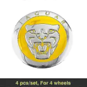4pcs Auto Styling Wheel Center Hub Cap Sticker 56mm Cover Car Accessories For Jaguar Xf 250 X Type F Pace Xj X351 Xe S Type Xkr - MXBC Siver yellow