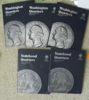 Lot of 5 Unused Whitman Coin Folders Albums Quarters 9697 and 9040