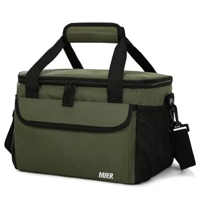 Large Lunch Box for Men, Insulated Lunch Bags Soft Coolers Bag with Army Green