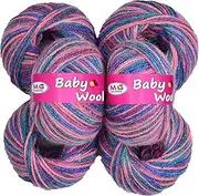 M.G ENTERPRISE 100% Acrylic Wool Red (6 pc) Baby Wool 4 ply Wool Ball Hand Knitting Wool/Art Craft Soft Fingering Crochet Hook Yarn, Needle Knitting Yarn Thread Dye Y