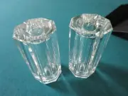 Oleg Cassini Crystal Pair Of Shakers 2 3/4" New