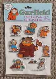 Vintage Garfield The Cat Puffy Sticker Set "Personality Stickers"