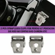 1 Pair Camera Strap Lugs Adapter Clips for Mamiya M645 1000S Pentax 67 Pentacon