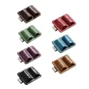 Leather Pen Clip Holder Notebook Pen Holder with Clip Double Slot Pencil Holder