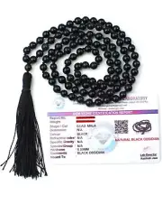 Natural Crystal Black Obsidian mala Natural Crystal Stone 6 mm 108 Beads