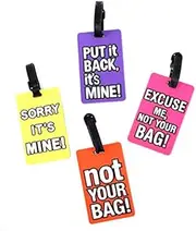 [PJSAS] [4PCE]Swosh Multi-Use Name Tag, Easy To Read, Has Bright Colors, Helps To Identify Bags & Luggage From A Distance, Perfect For Any Travel Events - 4 Color Available (10.5cm X 6.5cm)