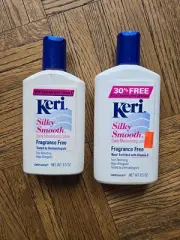 2 Vintage Keri Silky Smooth Daily Moisturizing Lotion Fragrance Free 1990s