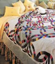 TULIP GARDEN WEDDING --- APPLIQUE & STRIP VINTAGE QUILT PATTERN