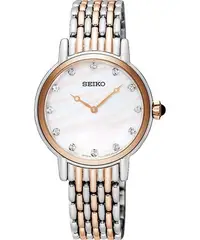 在飛比找Yahoo!奇摩拍賣優惠-SEIKO 精工 粉嫩晶鑽女錶(SFQ806P1)-雙色版/