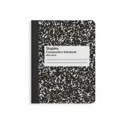 Staples Composition Notebook 7.5" x 9.75" Wide Ruled 80 Sheets Black/White 48