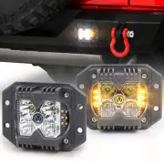 Flush Mount LED Pods, Combo Offroad Driving Lights With Separate Amber Solid/...