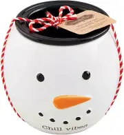 Mud Pie Snowman Chiller Tidbit, 4 1/2" x 6 1/2" dia, White