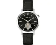 Bulova 96A317 Black Leather Unisex Watch