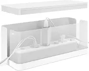 ACROPAQ Cable Tidy Box - Keep Your Cable Tidy, Medium (32 x 13 x 13 cm), Waterproof, Non-Slip - Cable Management Box, Cable Box, Extension Lead Cover Box, Cable Box Tidy - White/Medium