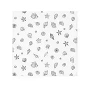 Coastal Vibes Face Towel, Beach Decor, Shell Pattern, Nautical Gift, Home