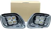 July King LED Daytime Running Lights DRL Compatible for Kia Picanto 2015 2016, 6000K 4LEDs 12W Front Bumper Fog Lamp + Yellow Turn Signals