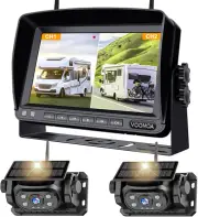2 Magnetic Solar Wireless Backup Camera with 7'' HD 1080P DVR Monitor System, 96