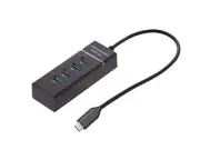 Ematic EUSB340 USB 3.1 Type-C to 4 Port USB Hub (Black) - New