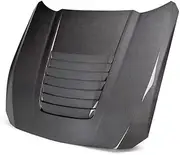 Carbon Fiber Engine Hood Compatible for Ford Mustang 2024+ Upgraded Front Engine Hood Air Vent Trim Bonnet Cover Car Styling