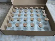 New 15 ml Small GLASS JARS & CORKS Wishing Message Note Bottle Crafts 29 Total