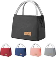 OTHIO Insulated Lunch Bag for Women Men Kids, Small Lunch Tote Cooler Bag Portable, Adult Lunch Box Containers Bag for Work School Office Picnic Snack Bag (Black)