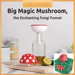 BIG MAGIC MUSHROOM 矽膠漏斗可折疊廚房漏斗 100 個食物安全迷人的真菌漏斗,廣口罐頭罐頭瓶液體轉移