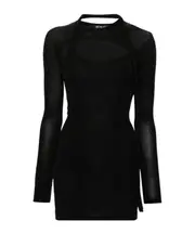 cut-out mini dress L Black