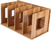 Wooden Desktop Bookshelf Rack DVD Storage Magazine Holder Students Kids Adults Neat Organized Elegant Cherry Wood (Cherry Wood)