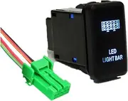 GZCRDZ LED Push Switch with Connector Wire Kit for Toyota 12V Push Switch Etching LED Light Bar for Toyota Tacoma 2012-up Hilux 05-11 (S317)
