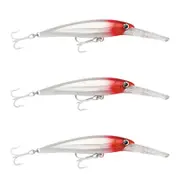 3x Rapala 16cm X Rap Magnum 30 Deep Diving Trolling Lures - Redhead