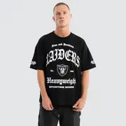 [Nena and Pasadena NFL] Las Vegas Raiders Coach Loopback Tee Jet Black