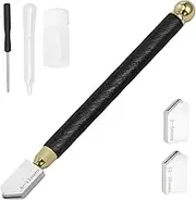 Glass Cutting Tool 2 mm-20 mm Nonslip Glass Cutter with Cutting Oil DIY Stained Tool Mirror for Mirror Tile Stained(Black)