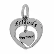 Heart & Heart Friends Forever Dangle Bead European Bead Compatible for Most Euro