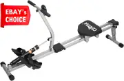 Hydraulic Rowing Machine Dual Slide Rail 12 Resistance Levels 3 Inclines Full Bo
