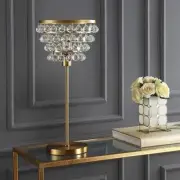 GORGEOUS!! JONATHAN Buckingham 25 in. Brass Gold/Clear Crystal/Metal Table Lamp