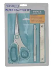 *NEW*Westcott 4-Piece Stainless Steel Paper Crafting Set -Value Pack- Soft Blue