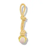 All Day Fetch Ball Double Knot Tug Dog Toy Pink Yellow