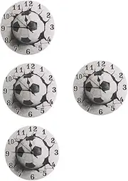 BESPORTBLE 4pcs Unique Wall Art 10 Inch Battery Operated Wall Clock for Bedroom Silent Golf Ball Clock Swing Pendulum