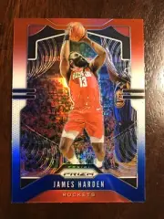 JAMES HARDEN 2019-20 PANINI PRIZM RED WHITE & BLUE PRIZMS #107 HOUSTON ROCKETS
