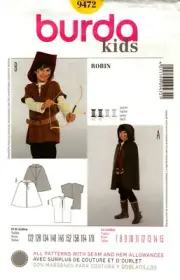Burda Sewing Pattern 9472 Burda Kids Robin Costume
