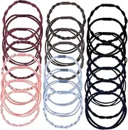 ARTSEWPLY 24 Pack Black Ponytail Holders High Elastic Hair Ties for Women No Damage Hair Ties Boho Bracelet Hair Ties Set