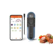 Bluetooth Meat Thermometer Wireless Smart App Rechargeable Digital Grilling Thermometer-Blue