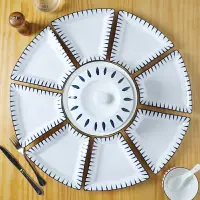 在飛比找樂天市場購物網優惠-盤子菜盤家用陶瓷餐盤組合日式風格拼盤套裝過年創意團圓盤圓桌盤
