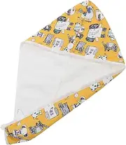 HONITANO Household Hair Wrap Towel Fast Drying Hair Towel for Quick Water Absorption Portable Head Wrap with Button for Bathing Makeup and Travel Elephant