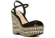 SCHUTZ Black Malinda Veridiane Platform Wedge Sandal New W. Box Size 7