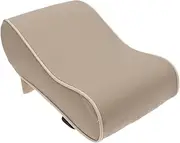 GLEAVI Leather Car Center Console Cushion Armrest Pad Rest Pillow Mat Cream Color Straps Durable Leather Protects Against Wear Scratches Easy Installation for Comfortable Driving