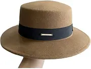 [SLEDEZ] Jazz Cap Flat Top Bowler Hat Women's Autumn and Winter Hat British Vintage Jazz Hat
