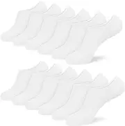 [srclo] Bamboo Trainer Socks for Womens and Mens,6 pairs No Show Ankle Socks Low Cut Invisible Non Slip Liner Socks Multipack Casual Footies for Sneaker Loafers and Boat Shoes